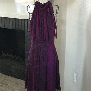 White black house marker beautiful purple dress